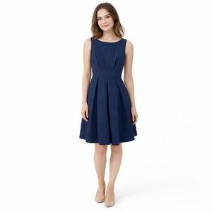 ModCloth Dress Women's S Navy Blue Fit & Flare Sleeveless Pockets